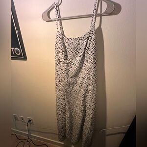 Elegant Black and White Polka Dot Dress